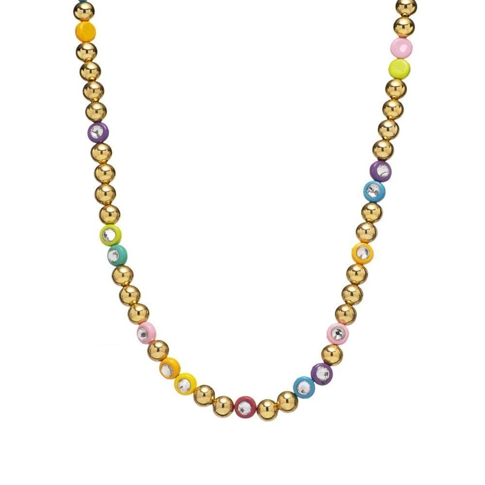 Multicolor Beaded Gold plated with Zirconia Diamonds in the Beads!